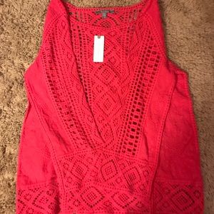 Anthropologie Blue Tassel Blouse Size XL